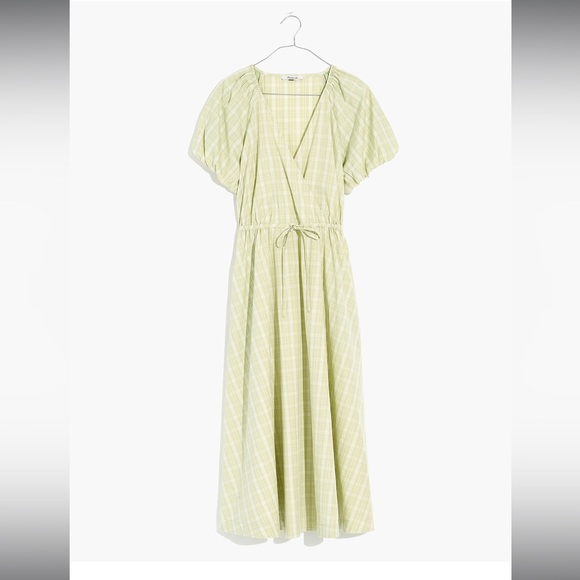 Madewell Plaid Tie-Waist Midi Dress like new - Picture 2 of 5